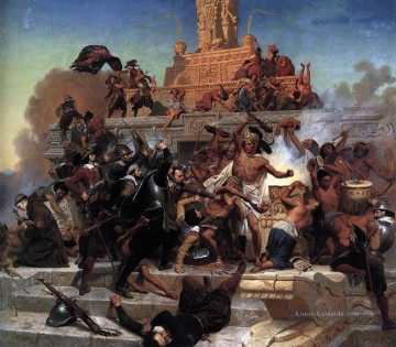 Emanuel Gottlieb Leutze Werke - Erstürmung der Teocalli durch Cortez und seine Truppen Emanuel Leutze
